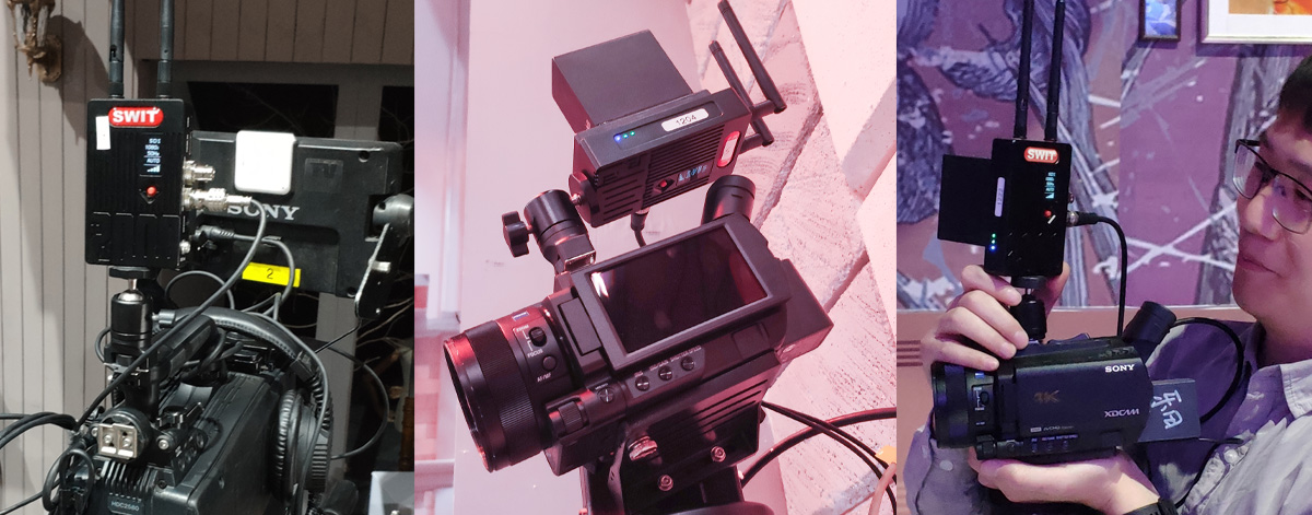FLOW transmitters mounted on cameras for the Hunan TV case